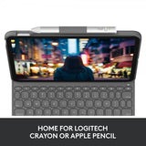 Logitech iPad 10.9 (10. sukupolvi)/iPad 11 (A16) -näppäimistökotelo Slim Folio Oxford Grey Nordic