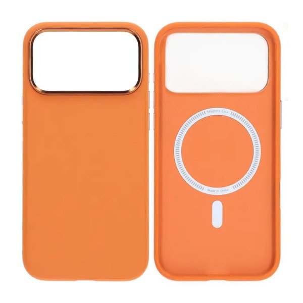 iPhone 17 Pro Kotelot Keinonahka MagSafe Oranssi