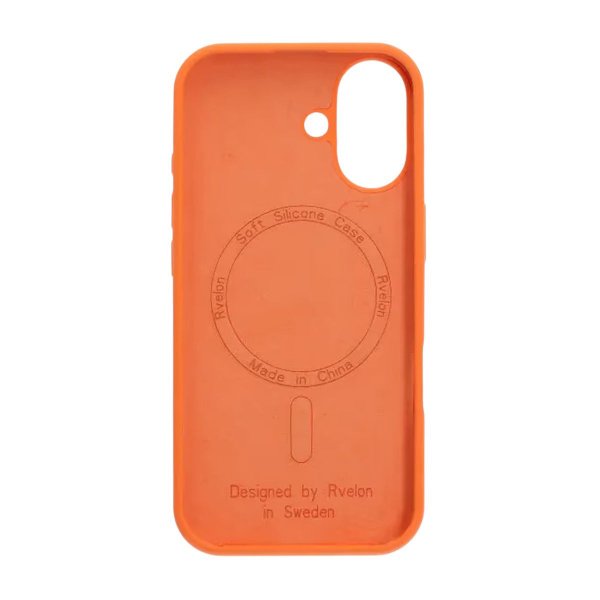 Rvelon iPhone 17 -silikonikuori MagSafe, oranssi
