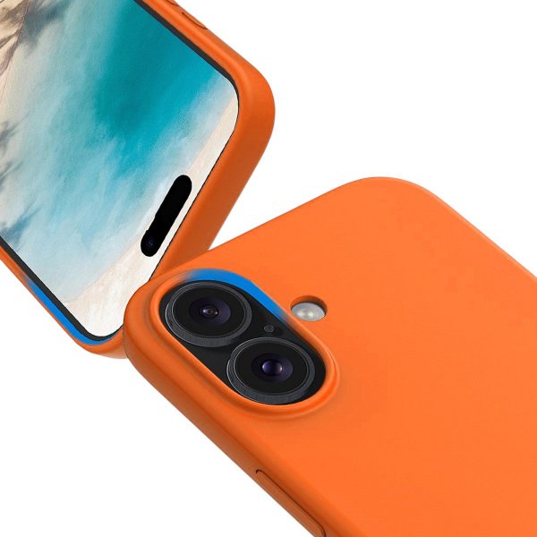 Rvelon iPhone 17 -silikonikuori MagSafe, oranssi