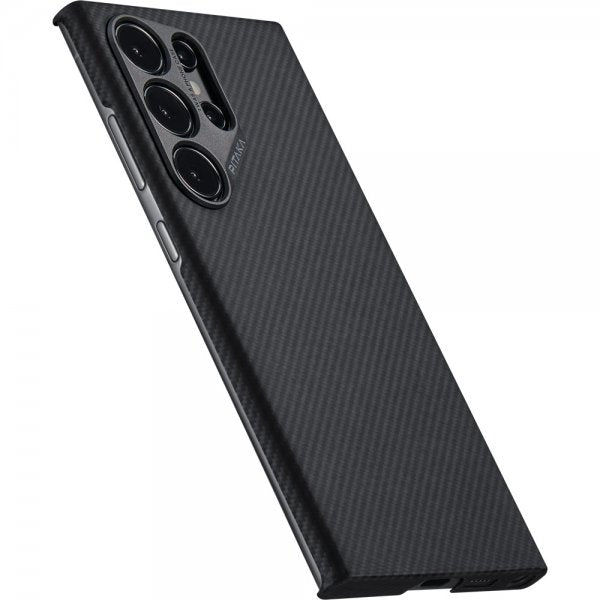 Pitaka Samsung Galaxy S24 Ultra Kuori MagEZ Case 4 Musta/Harmaa Twill