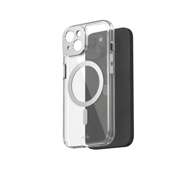 Moshi iPhone 15 -kuori iGlaze MagSafe Luna Silver