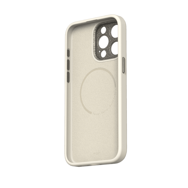 Moshi iPhone 15 Pro Max Kuori Napa MagSafe Eggnog White