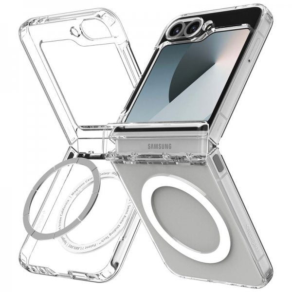 Spigen Samsung Galaxy Z Flip 6/Galaxy Z Flip 7 FE Kuori Ultra Hybrid Pro MagFit kirkas valkoinen