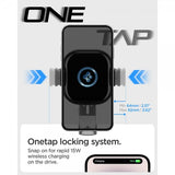 Spigen Autoteline OneTap Pro Dashboard Mount Charger 15W Musta