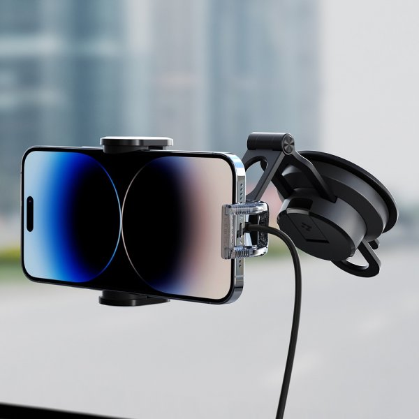 Spigen Autoteline OneTap Pro Dashboard Mount Charger 15W Musta