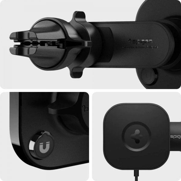 Spigen autoteline OneTap Magnetic Car Mount Air Vent langaton lataus, musta