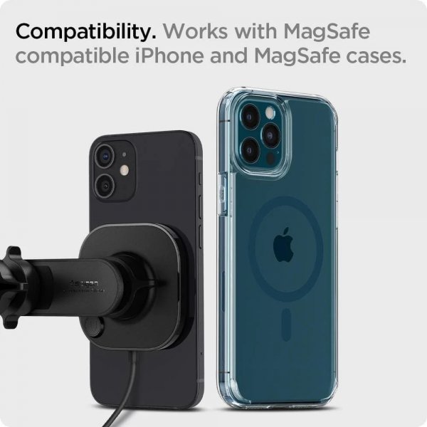 Spigen autoteline OneTap Magnetic Car Mount Air Vent langaton lataus, musta