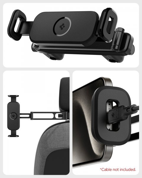 Spigen OneTap Universal -tablettiteline auton niskatukeen, musta