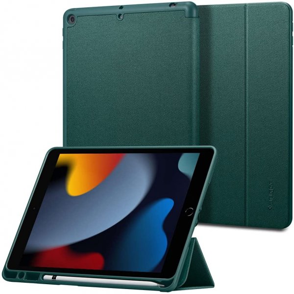 Spigen iPad 10.2 (sukup. 7/8/9) Urban Fit -suojakotelo Midnight Green