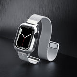 Spigen Apple Watch 45 mm kuori rannekkeella Metal Fit Pro Hopea