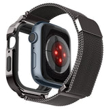 Spigen Apple Watch 45mm Kuori rannekkeella Metal Fit Pro Graphite