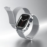 Spigen Apple Watch 40mm -kuori rannekkeella Metal Fit Pro Hopea