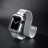 Spigen Apple Watch 40mm -kuori rannekkeella Metal Fit Pro Hopea