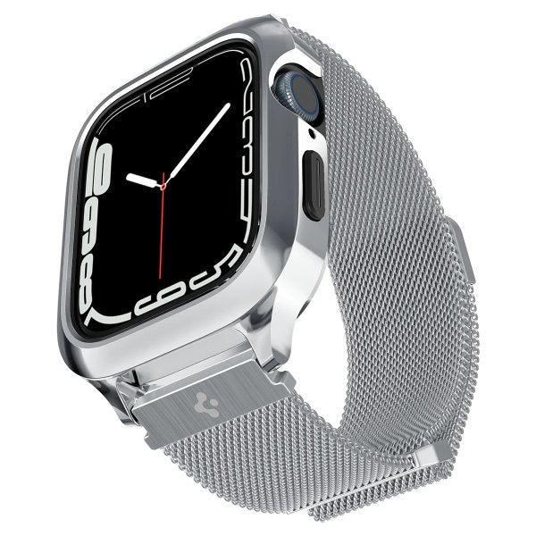Spigen Apple Watch 40mm -kuori rannekkeella Metal Fit Pro Hopea