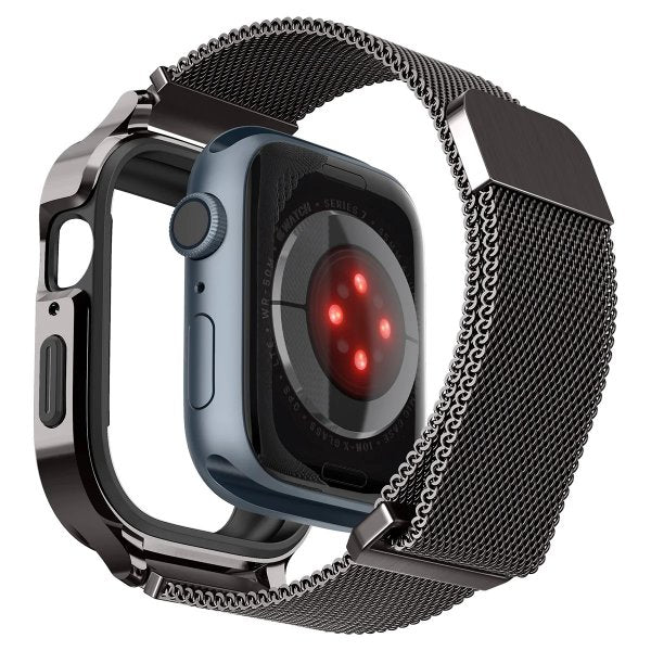 Spigen Apple Watch 40mm Suojakuori rannekkeella Metal Fit Pro Graphite
