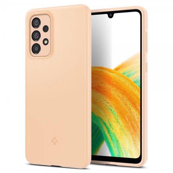 Spigen Samsung Galaxy A33 5G Thin Fit -kuori, Cotton Peach