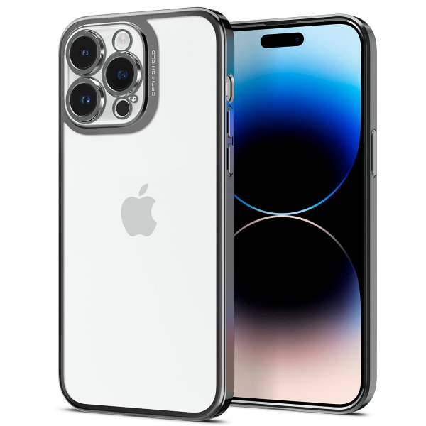 Spigen iPhone 14 Pro Max -suojakuori Optik Crystal Chrome Gray