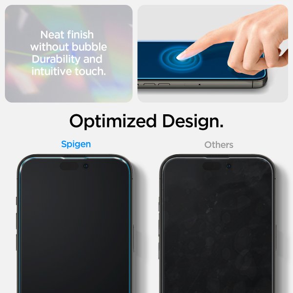 Spigen iPhone 14 Pro Max -kuori näytönsuojalla, Crystal Pack, kristallinkirkas