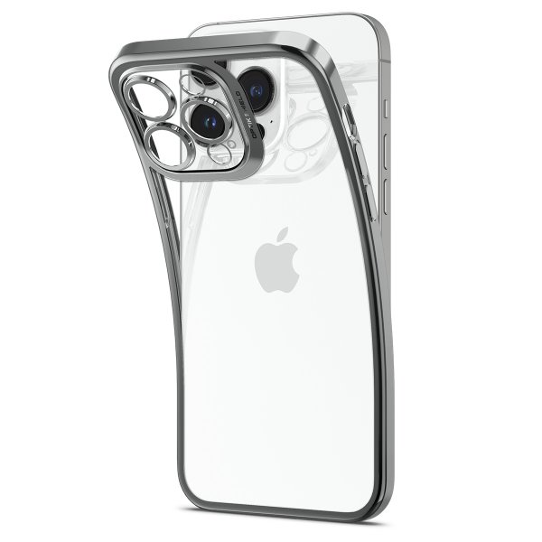 Spigen iPhone 14 Pro -suojakuori Optik Crystal Chrome Gray