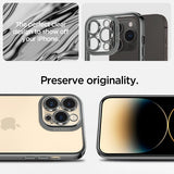 Spigen iPhone 14 Pro -suojakuori Optik Crystal Chrome Gray