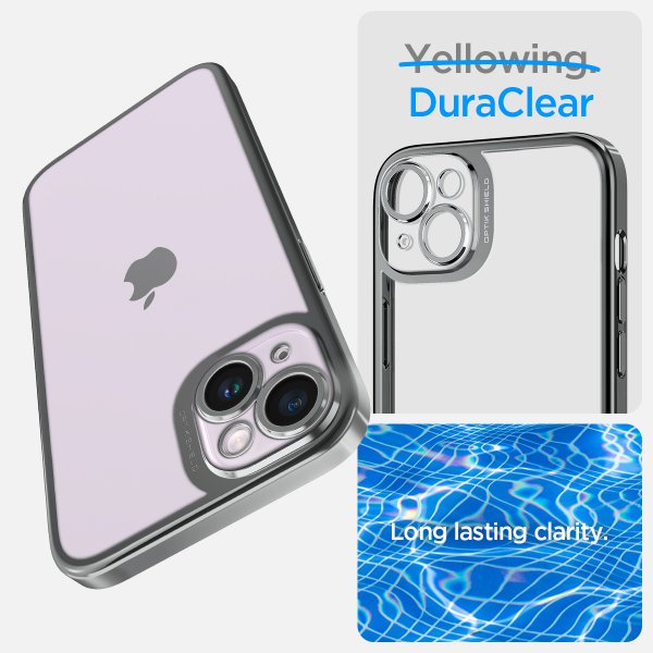 Spigen iPhone 14 -suojakuori Optik Crystal Chrome Gray