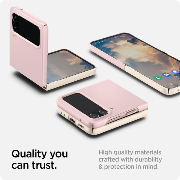 Spigen Samsung Galaxy Z Flip 4 AirSkin -suojakuori, Cotton Pink
