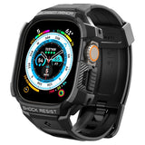 Spigen Apple Watch Ultra -suojakuori ja -ranneke, Rugged Armor Pro, musta
