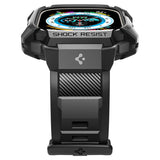 Spigen Apple Watch Ultra -suojakuori ja -ranneke, Rugged Armor Pro, musta