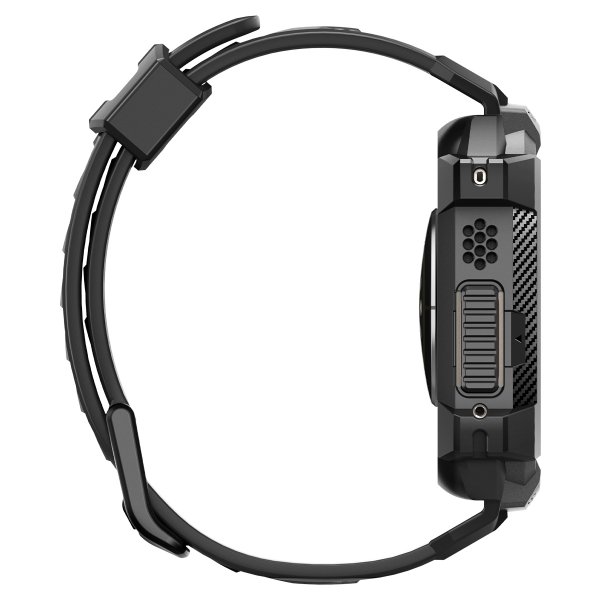 Spigen Apple Watch Ultra -suojakuori ja -ranneke, Rugged Armor Pro, musta