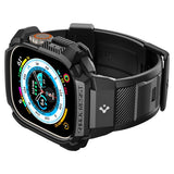 Spigen Apple Watch Ultra -suojakuori ja -ranneke, Rugged Armor Pro, musta