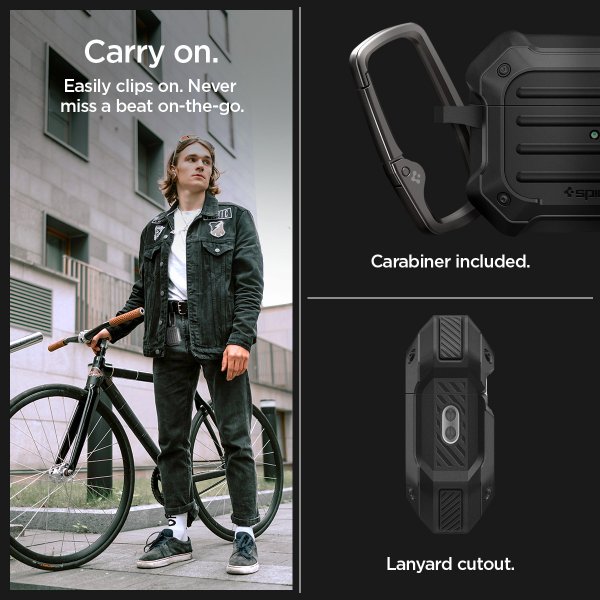 Spigen AirPods Pro 2 Tough Armor MagSafe -kuori, musta