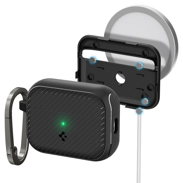 Spigen AirPods Pro 2 -suojakuori Mag Armor MagFit Matte Black