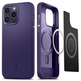 Spigen iPhone 14 Pro Max -kuori Mag Armor MagFit Deep Purple
