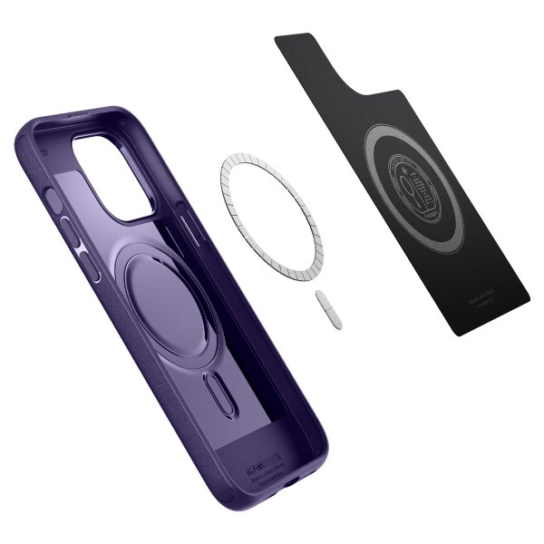 Spigen iPhone 14 Pro Max -kuori Mag Armor MagFit Deep Purple