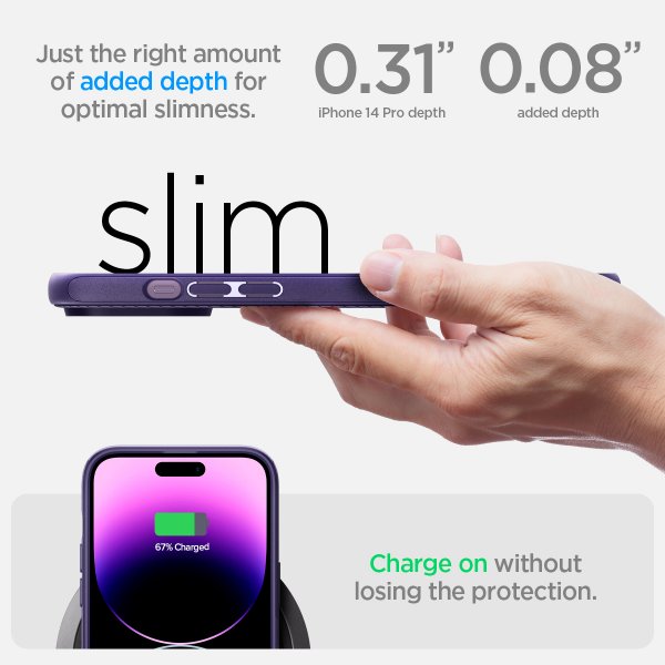 Spigen iPhone 14 Pro -suojakuori Mag Armor MagFit Deep Purple