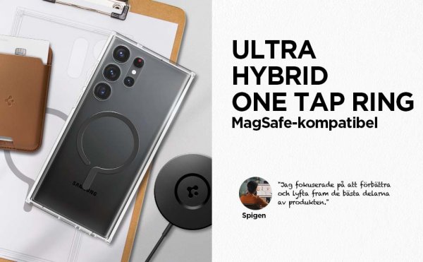 Spigen Samsung Galaxy S23 Ultra kuori Ultra Hybrid OneTap Ring MagSafe Musta