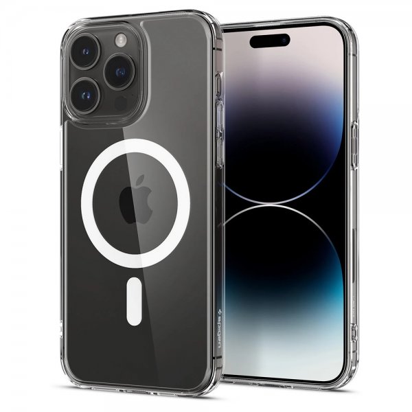 Spigen iPhone 14 Pro Max -kuori AirSkin Hybrid MagFit, valkoinen