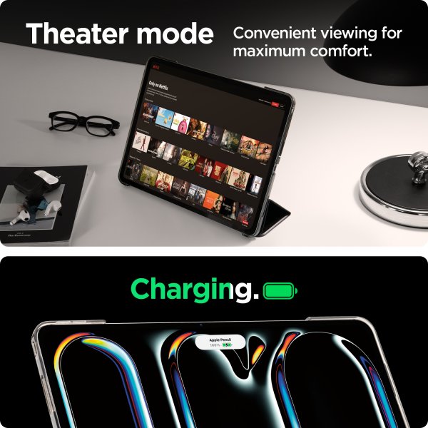 Spigen iPad Pro 13 (M4/M5) -suojakotelo Smart Fold, musta