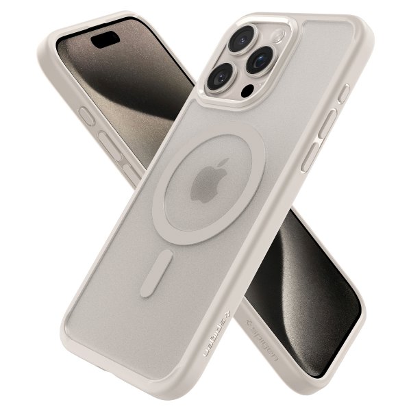 Spigen iPhone 15 Pro Max Kuori Ultra Hybrid MagFit Frost Natural Titanium