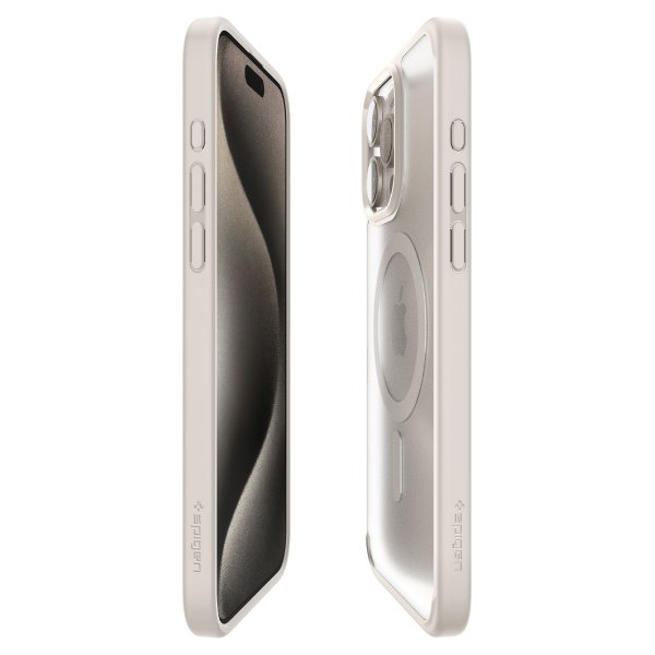 Spigen iPhone 15 Pro Kuori Ultra Hybrid MagFit Frost Natural Titanium