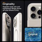 Spigen iPhone 15 Pro Kuori Ultra Hybrid MagFit Frost Natural Titanium