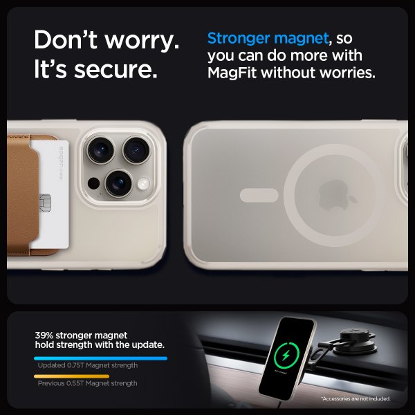 Spigen iPhone 15 Pro Kuori Ultra Hybrid MagFit Frost Natural Titanium