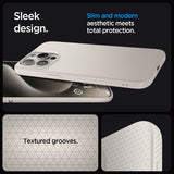 Spigen iPhone 15 Pro -suojakuori Liquid Air Natural Titanium