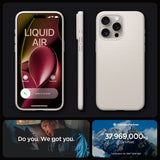 Spigen iPhone 15 Pro -suojakuori Liquid Air Natural Titanium