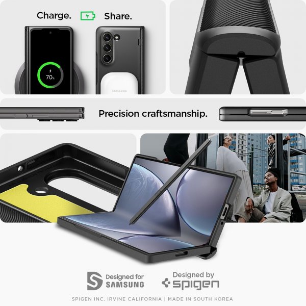 Spigen Samsung Galaxy Z Fold 6 Suojakuori Slim Armor Pro, Musta