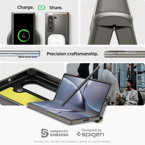 Spigen Samsung Galaxy Z Fold 6 Suojakuori Slim Armor Pro Gunmetal