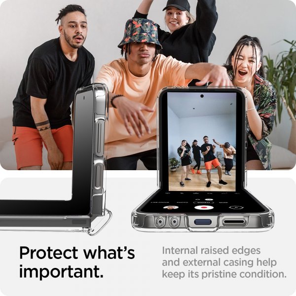 Spigen Samsung Galaxy Z Flip 6/Flip 7 FE Ultra Hybrid Pro Crystal Clear -suojakuori