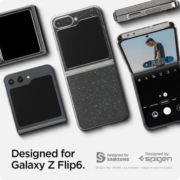 Spigen Samsung Galaxy Z Flip 6/Flip 7 FE Air Skin Glitter Crystal Quartz -kuori
