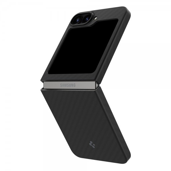 Spigen Samsung Galaxy Z Flip 6/Flip 7 FE Air Skin Aramid -suojakuori, musta